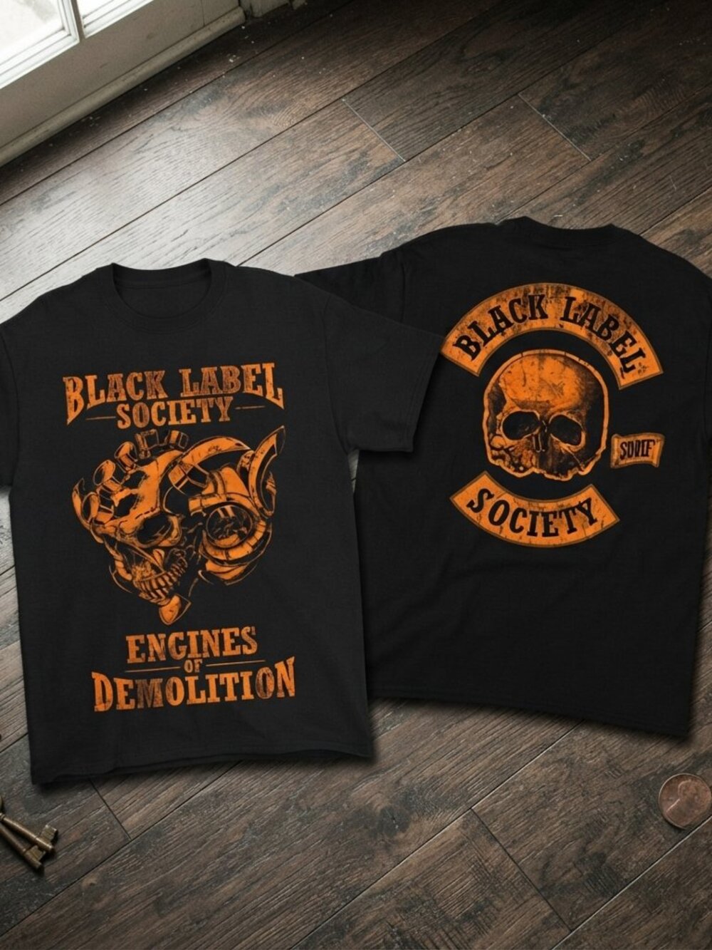 Black Label Society Engines of Demolition Black Graphic T-Shirt BLS Tee